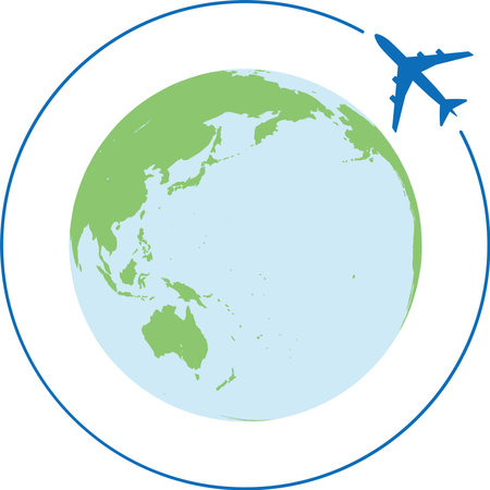 Airplane and Globe Connecting the World â Perfect for Travel, Business, and Educationのイラスト素材