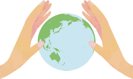 Hands Holding the Earth â Caring for Our Planet and Futureのイラスト素材