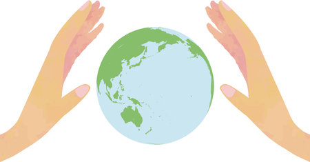 Hands Holding the Earth â Caring for Our Planet and Futureのイラスト素材