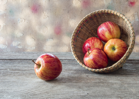 Apples in the basket natural lightの写真素材