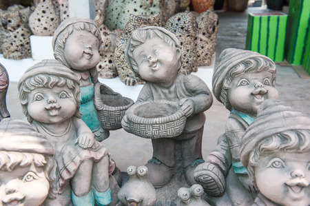 The process of molding clay into various shapes の写真素材