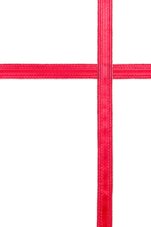 greeting card with a red bow and space for textの写真素材