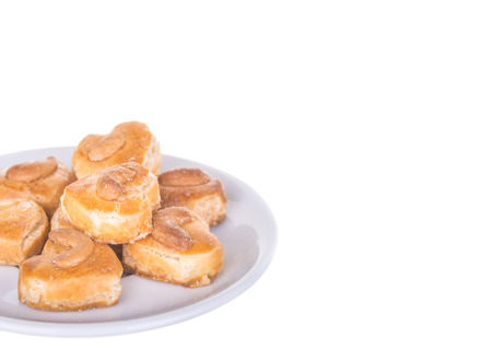 Singapore cookies isolated on white background.の写真素材