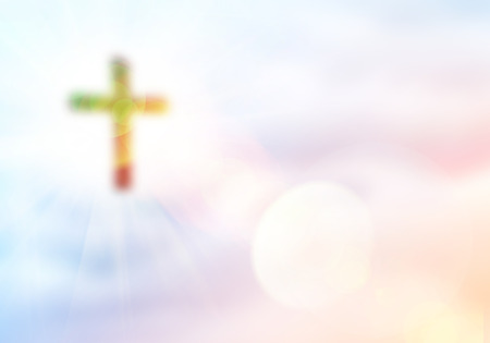 blurred and bokeh with the holy cross.の写真素材
