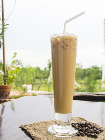 Iced coffee flavor is sweet and cool.の写真素材