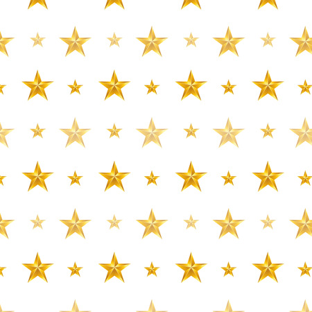 Vector illustration; Gold Star pattern isolated on white Background.のイラスト素材