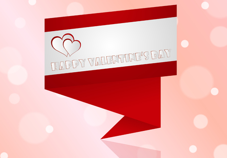 Valentine's day abstract background with This label paper heart. Vector illustration.のイラスト素材