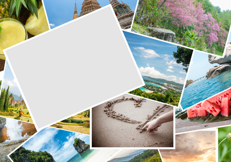Blank postcards on Travel Pictures - can be used for display your products or promotional and advertising posters.の写真素材