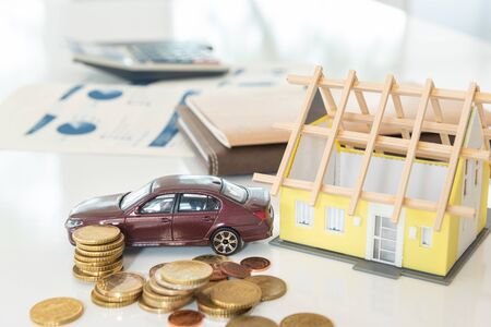 Home loans, mortgage, home, car. Insurance and loan concept.の写真素材