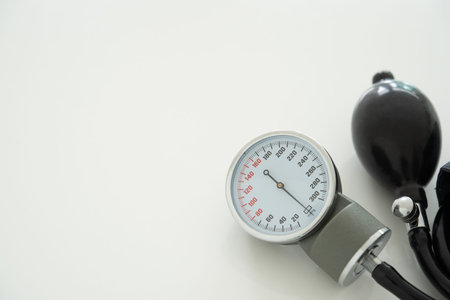 Medical Blood Pressure measurement device on doctor desk.