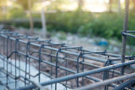 ground beam of structure building at the construction site.