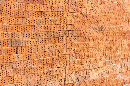 Brick piles in the job site ready for construction.の写真素材