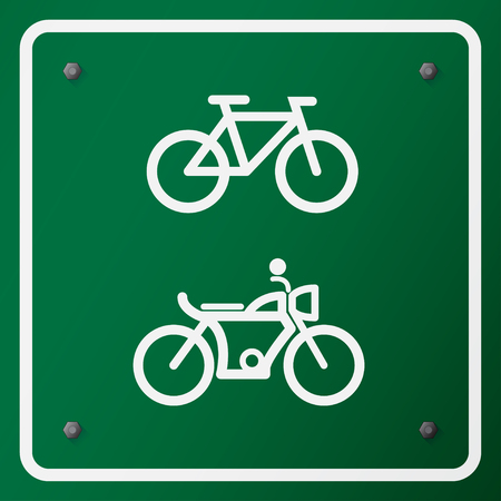 Bicycle and Motorcycle Symbol Vector Illustrationのイラスト素材
