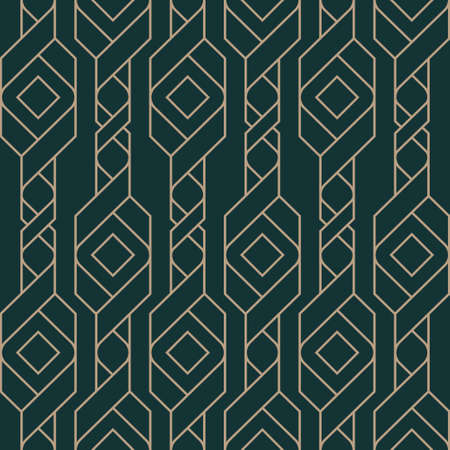 Luxury abstract seamless pattern, gold pattern on dark green background, vector illustrationのイラスト素材