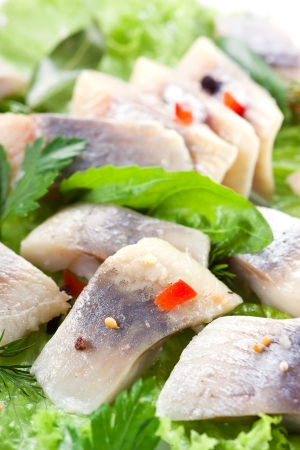 herring fillet with vegetables.の写真素材