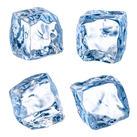 Cubes of ice on a white background. の写真素材