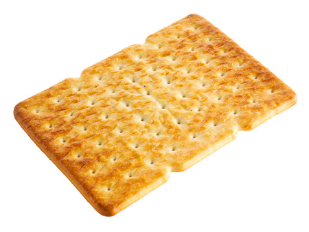Cracker (biscuit, cookies, pastry) isolated on whiteの写真素材