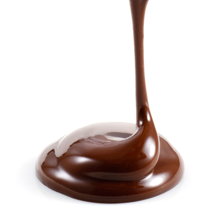 Hot melted chocolate isolated on white backgroundの写真素材