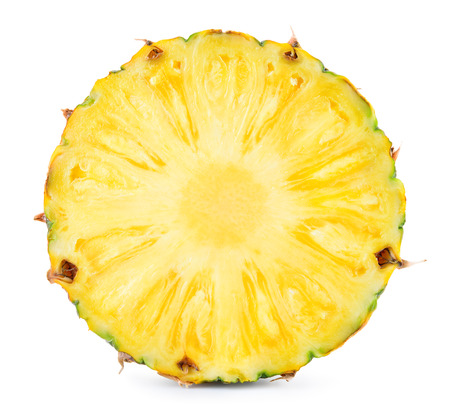 Pineapple slice isolated on whiteの写真素材