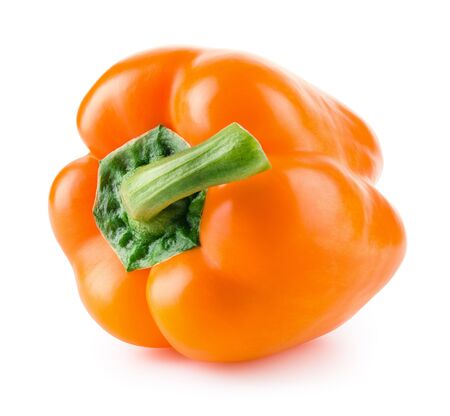 Pepper. Paprika isolated on white. Orange bell pepper. With clipping path. Full depth of field.の写真素材