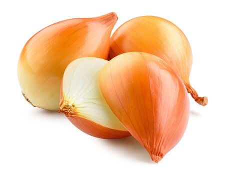 Onion. Onions isolated on white background. With clipping path. Full depth of field.の写真素材