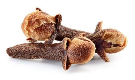 Cloves. Dry clove isolated on white. Carnation Spice.の写真素材