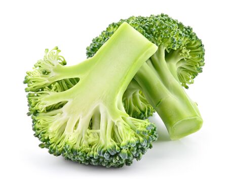 Broccoli isolated. Broccoli on white background. Full depth of field.の写真素材