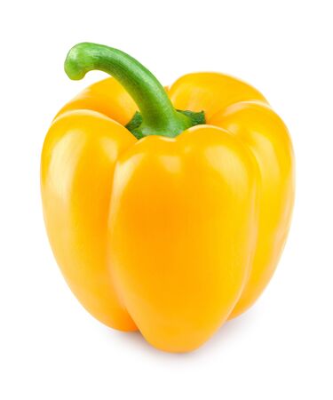 Paprika. Pepper yellow. Bell pepper isolated on white.の写真素材