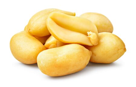 Peanut isolated. Peanuts on white background. With clipping path. Full depth of field.の写真素材