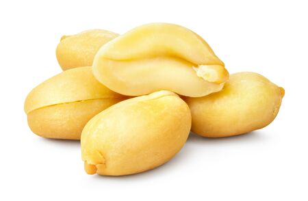 Peanut isolated. Peanuts on white background. With clipping path. Full depth of field.の写真素材