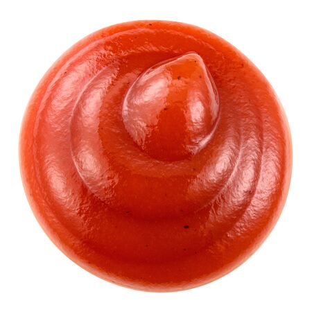 Ketchup isolated. Ketchup top view. With clipping path.の写真素材