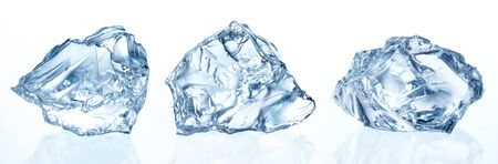 Crushed ice isolated on whiteの写真素材