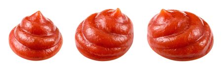 Red tomato ketchup on a whiteの写真素材