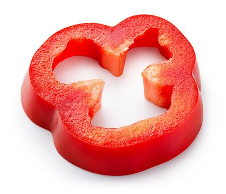 Paprika. Pepper slices isolated.の写真素材
