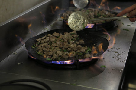 Meat Saute Turkish Meat Saute with Hair Pie Meat - Sac Frying - Sac Roasting