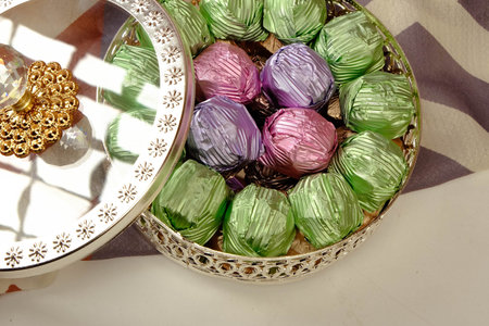 a lot of variety chocolate pralines