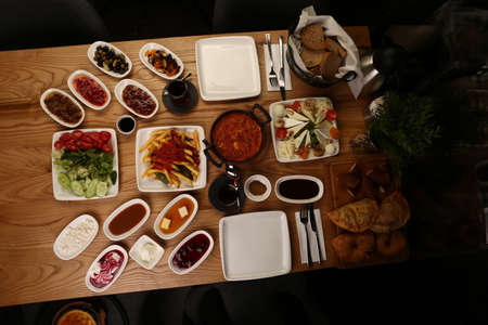 Rich and delicious Turkish breakfastの写真素材