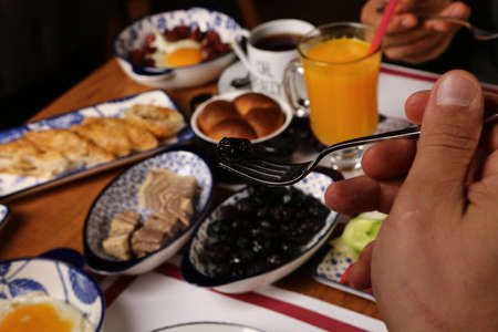 Rich and delicious Turkish breakfastの写真素材