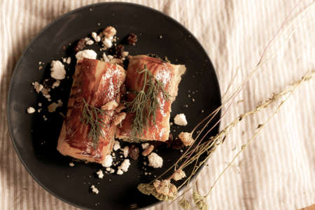 delicious natural aesthetic baked breadの写真素材