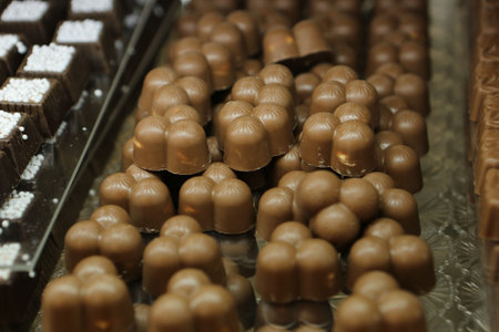 a lot of variety chocolate pralines