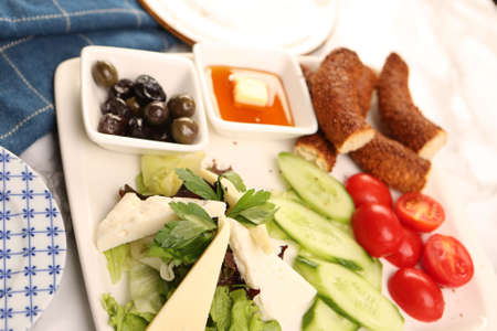 Rich and delicious Turkish breakfastの写真素材