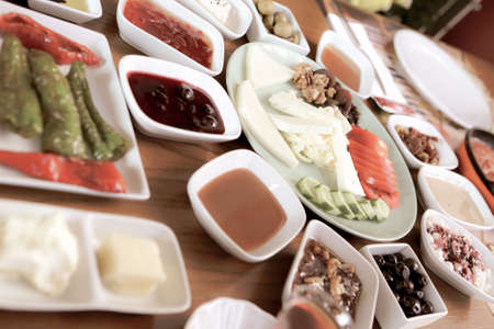 Rich and delicious Turkish breakfastの写真素材