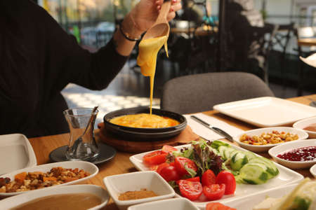 Rich and delicious Turkish breakfastの写真素材