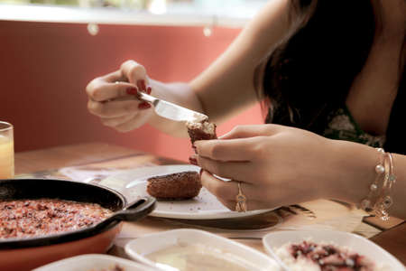 Rich and delicious Turkish breakfastの写真素材