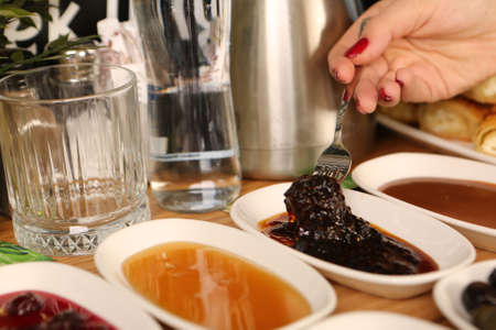 Rich and delicious Turkish breakfastの写真素材