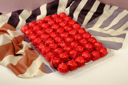 a lot of variety chocolate pralines