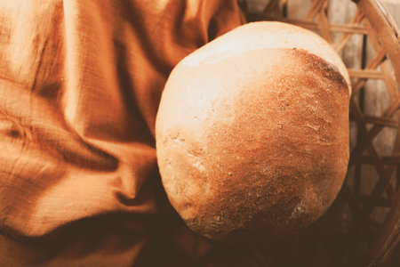 delicious natural aesthetic baked breadの写真素材