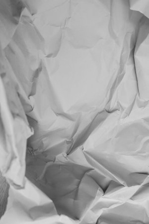 White creased crumpled paper background grunge texture backdropの写真素材