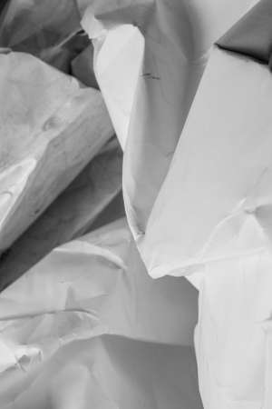 White creased crumpled paper background grunge texture backdropの写真素材