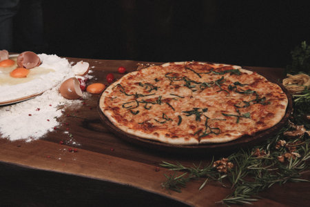 Delicious Mixture pizza Italian foodの写真素材